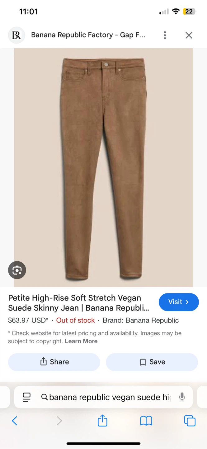Banana Republic High-Rise Soft Stretch Vegan Suede Pants - photo 2