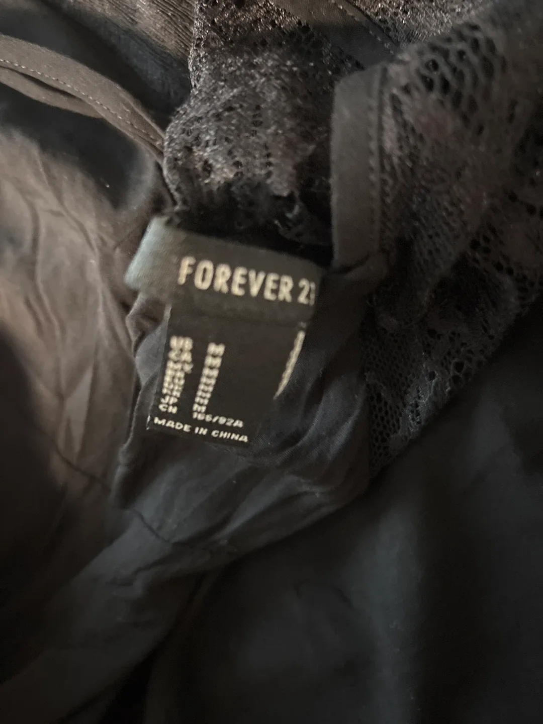 Forever 21 Black Lace Dress - Size L image indicator(4)