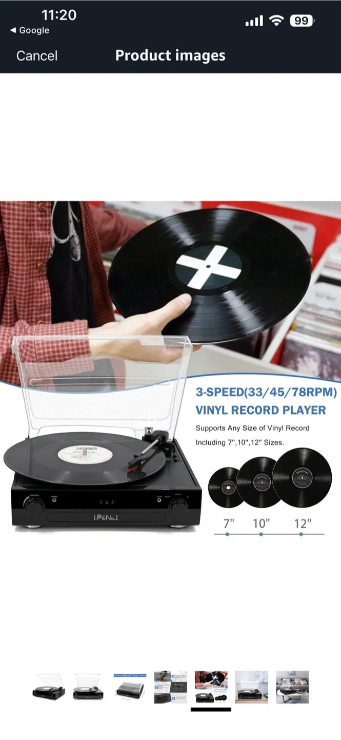 LP&No.1 3-Speed Vinyl Record Player image indicator(2)