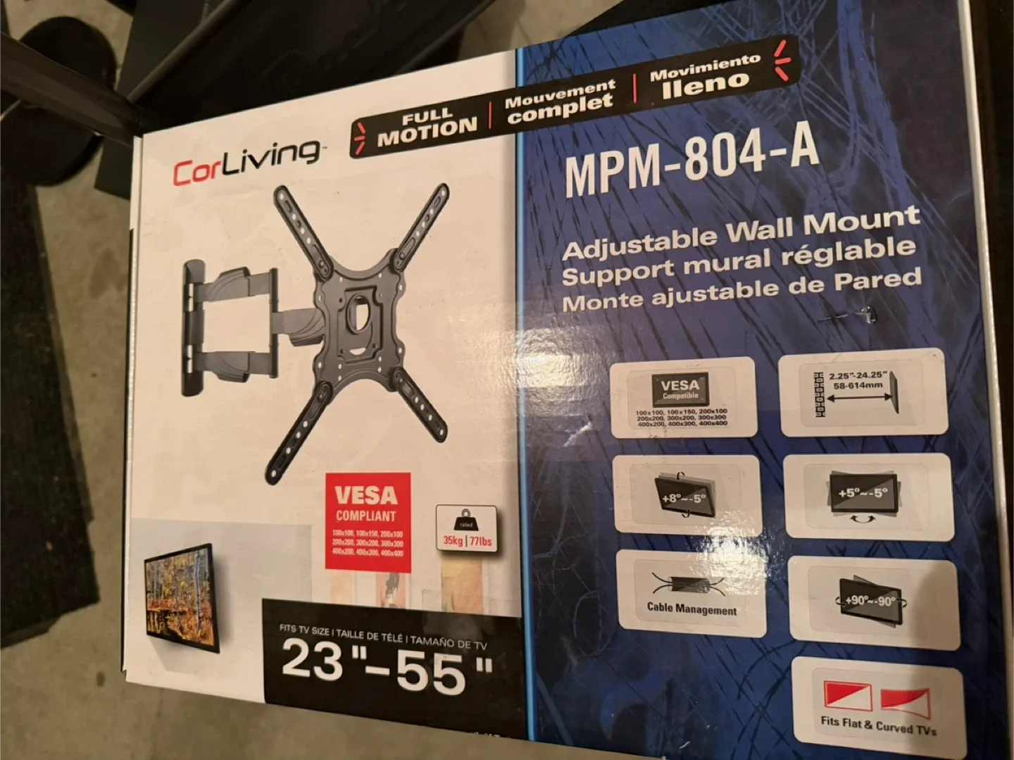 LG 49" 4K UHD TV + CorLiving Wall Mount image indicator(3)