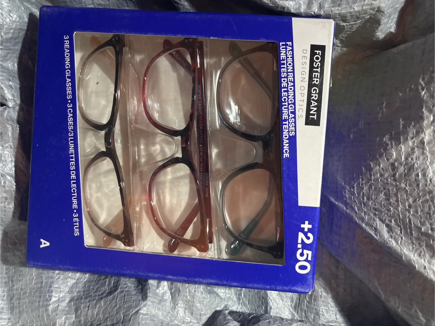 Foster Grant Reading Glasses +2.50, 3-Pack