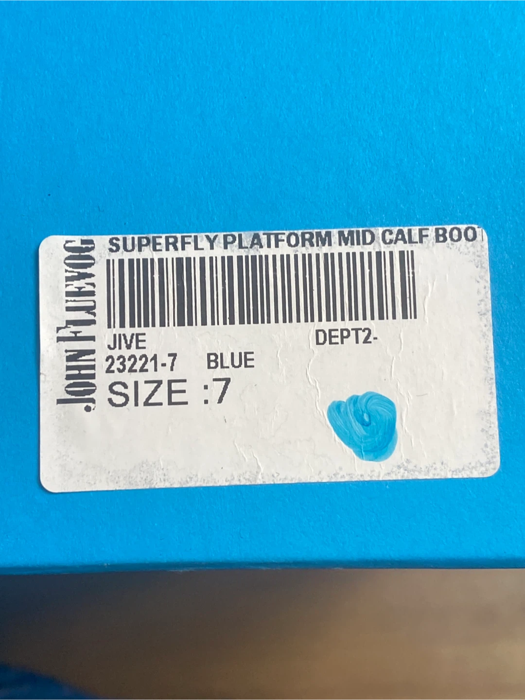 John Fluevog Superfly Platform Mid Calf Boots - Blue Size 7 - photo 4