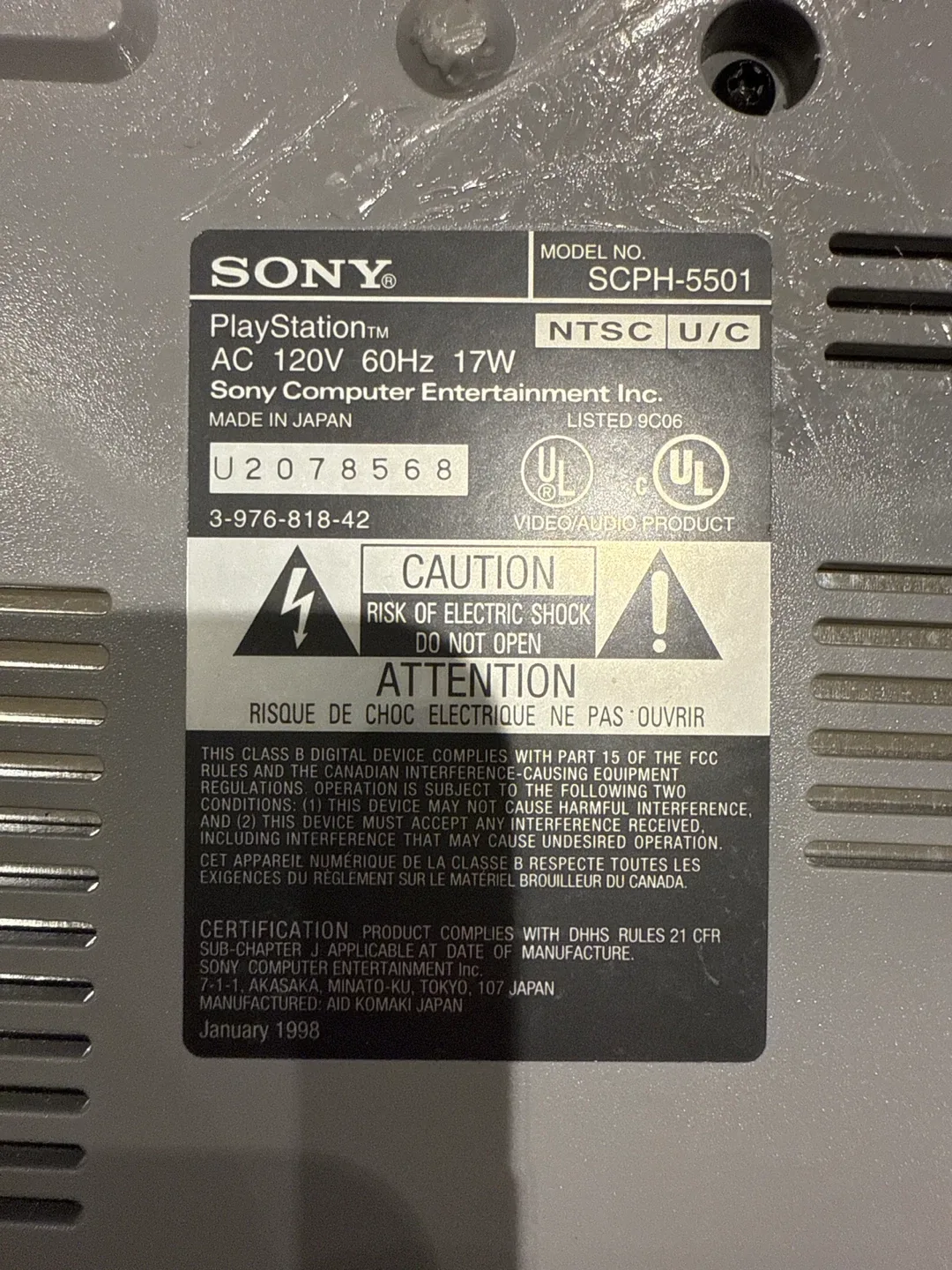 Sony PlayStation SCPH-5501 Console image indicator(3)
