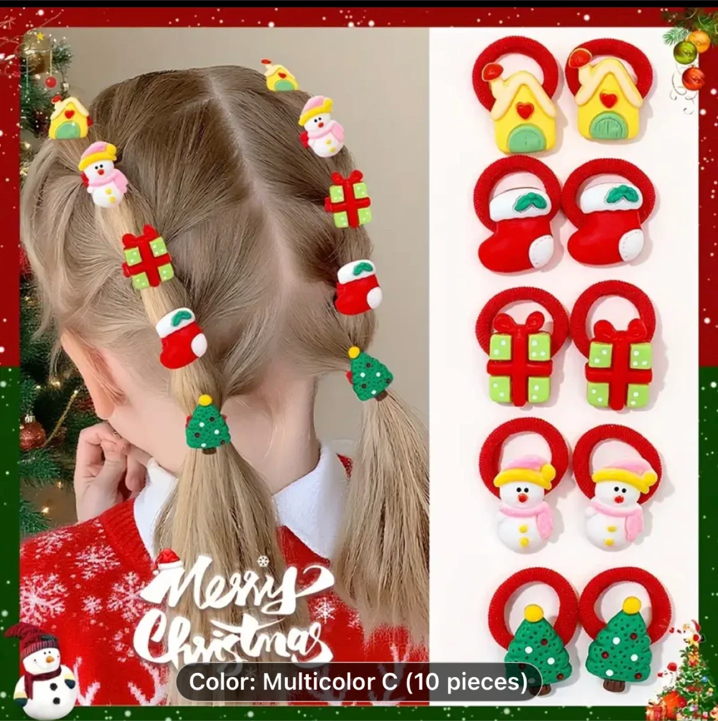 Christmas Hair Ties - 10 Piece Set image indicator(2)
