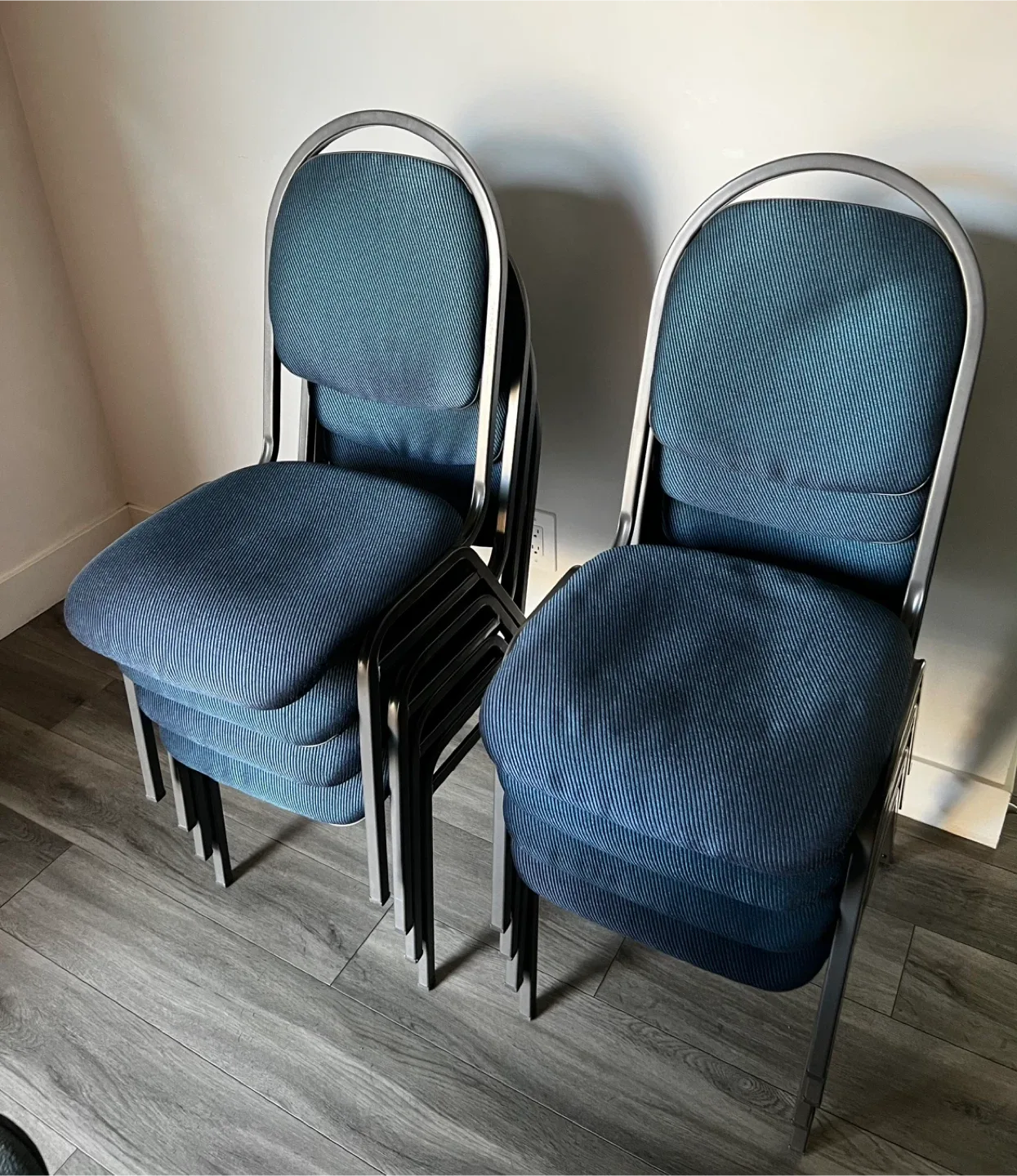 Stackable Blue Padded Chairs image indicator(2)