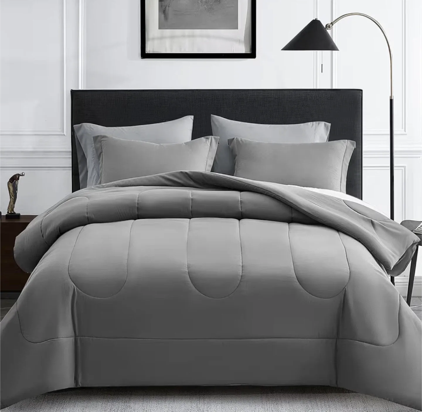 Grey Comforter Set 7 pieces