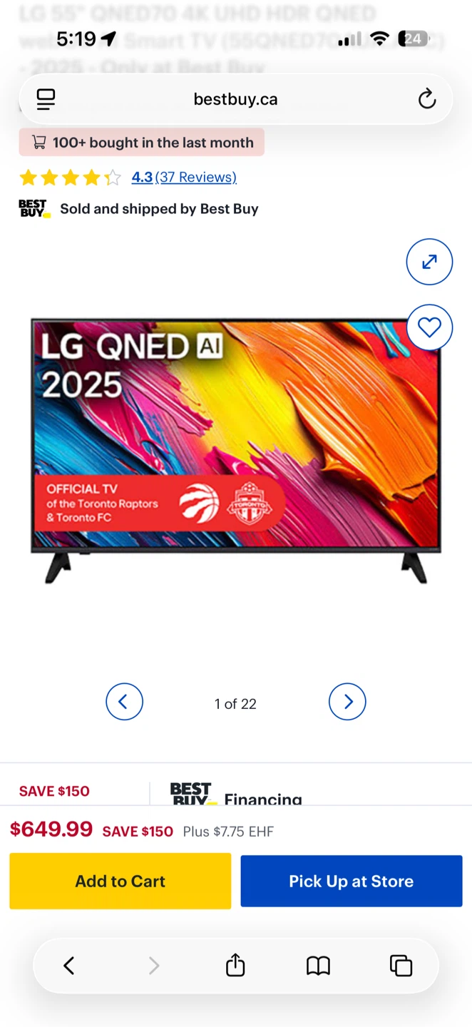 New LG 55" QNED70A 4K UHD Smart TV - photo 2