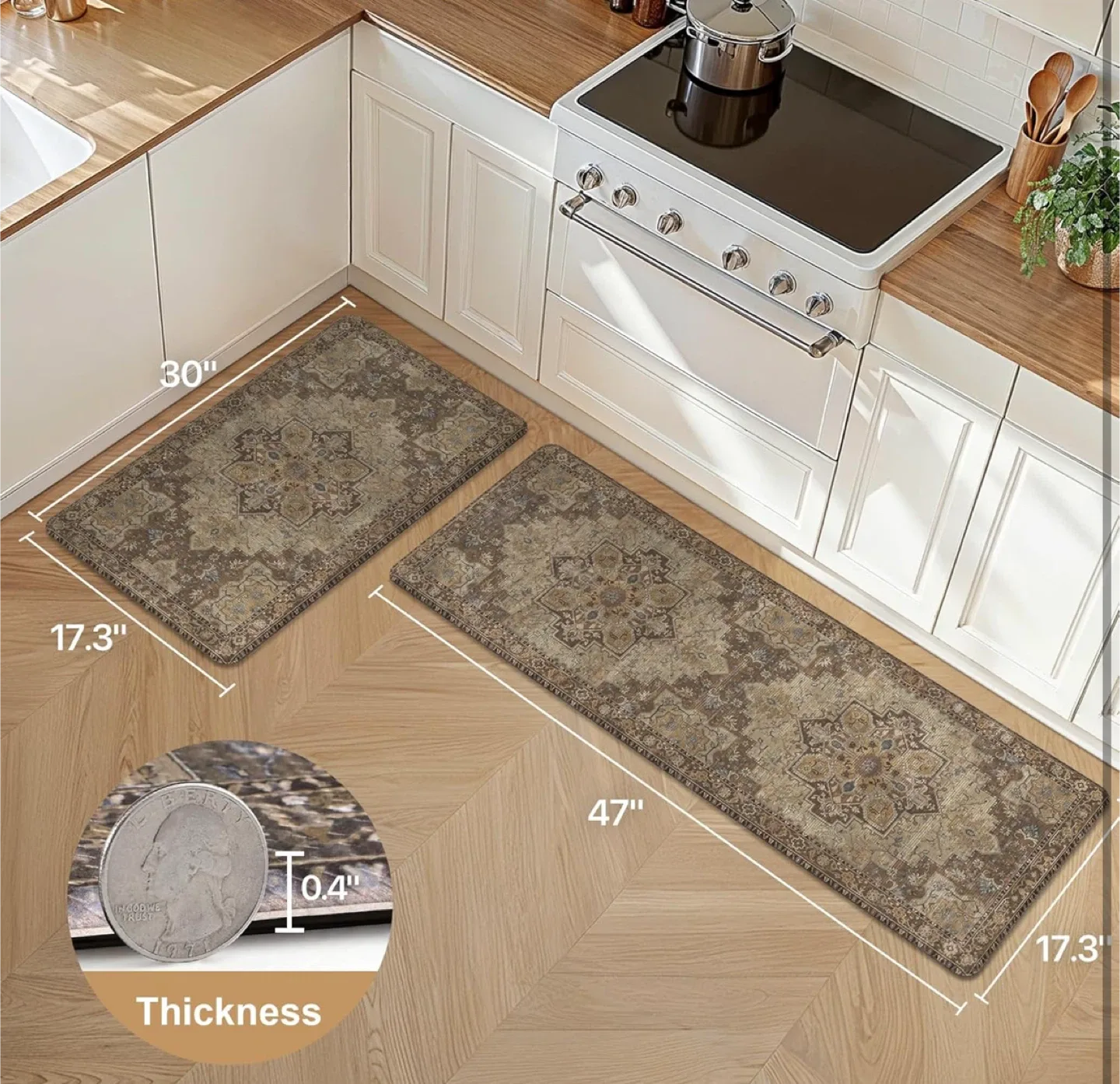 Anti-Fatigue Kitchen Mat Set 2-Pieces