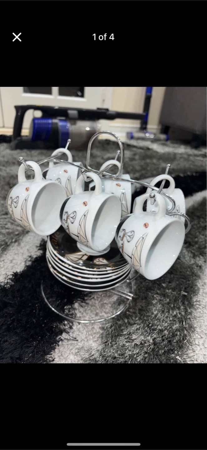6 Cafe Coffee Cup and 6 Plates ($20)