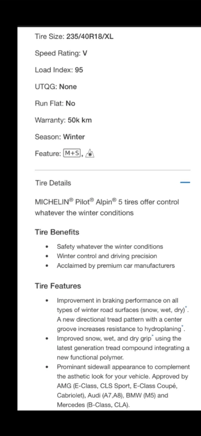 BMW Rims with Michelin Pilot Alpin 5 Winter Tires 235/40R18 image indicator(5)