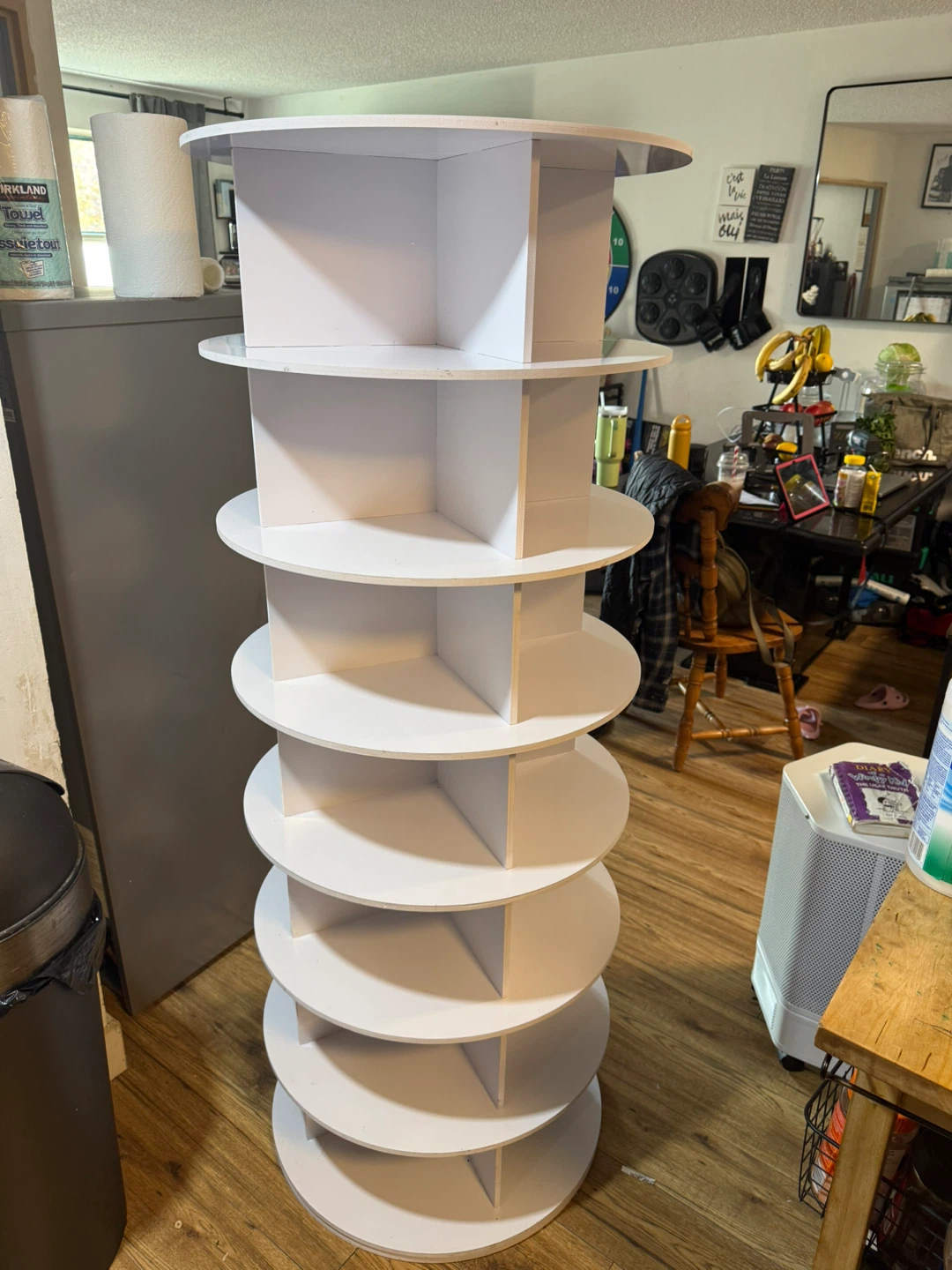 White Round Rotating Shoe Rack - photo 2