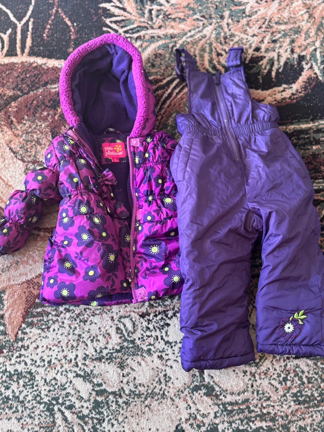 Pink Platinum Purple Snowsuit Set