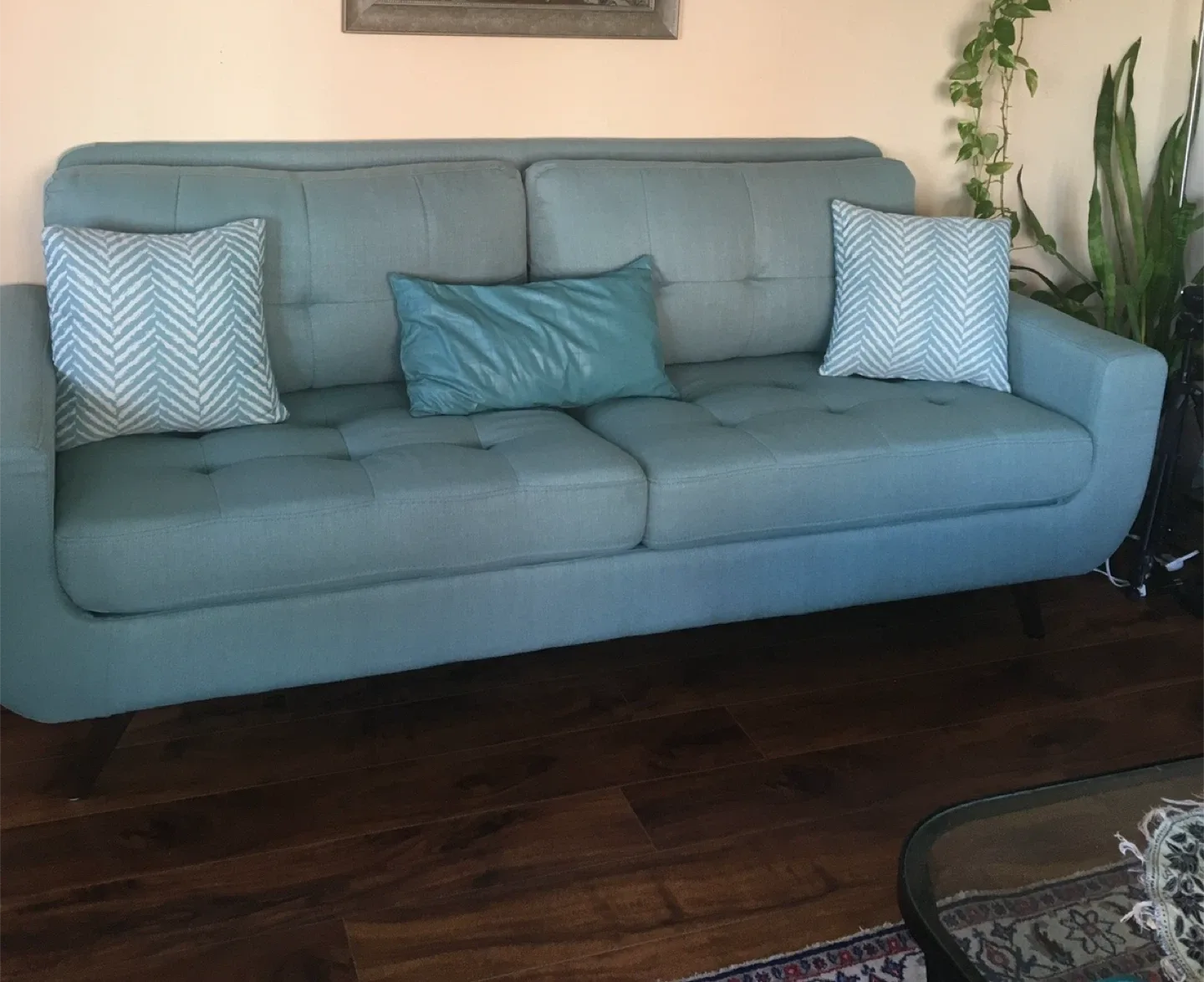 Teal Sofa and Armchair Set 3 pieces thumbnail