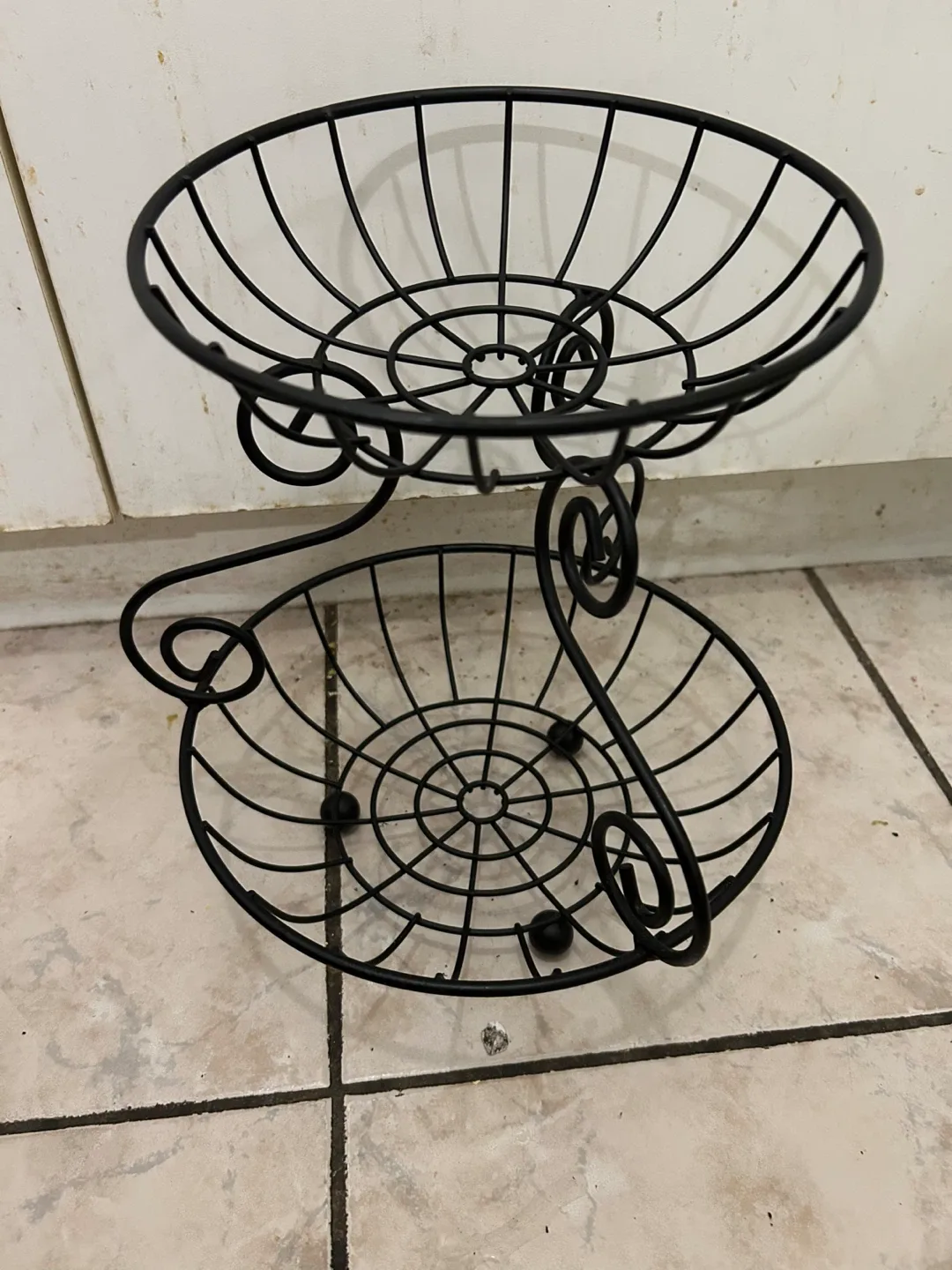 Black Two-Tier Fruit Basket