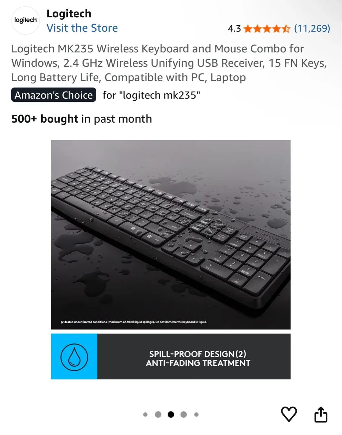 Logitech MK235 Wireless Keyboard and Mouse Combo image indicator(5)