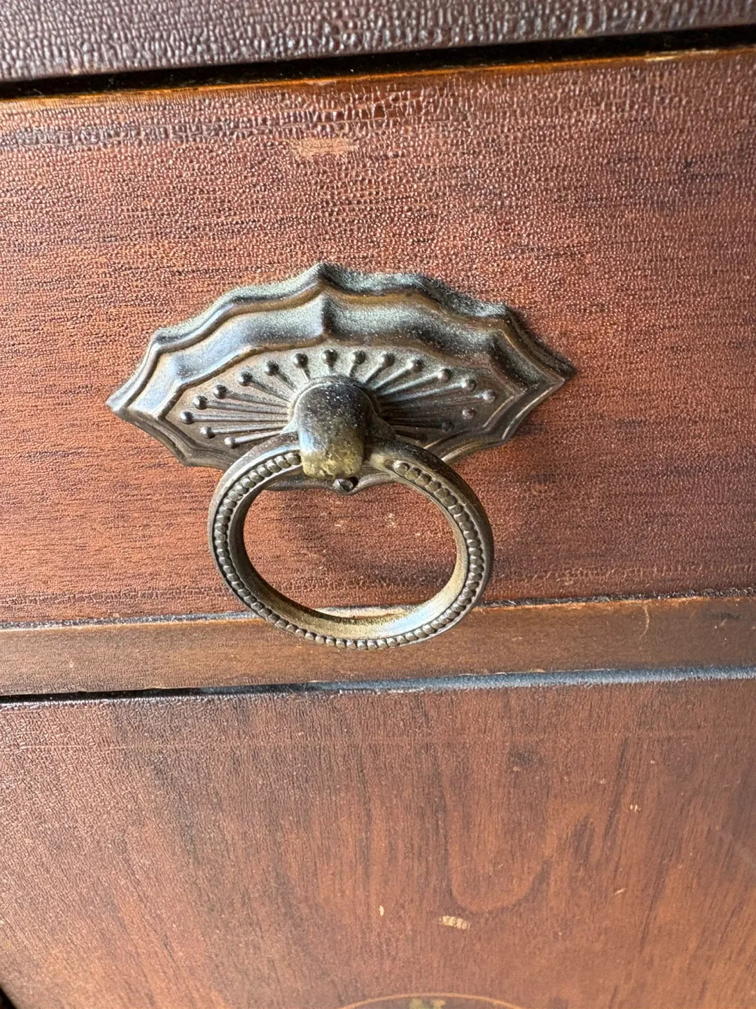 Antique Secretary Desk - Ornate Floral Details image indicator(7)