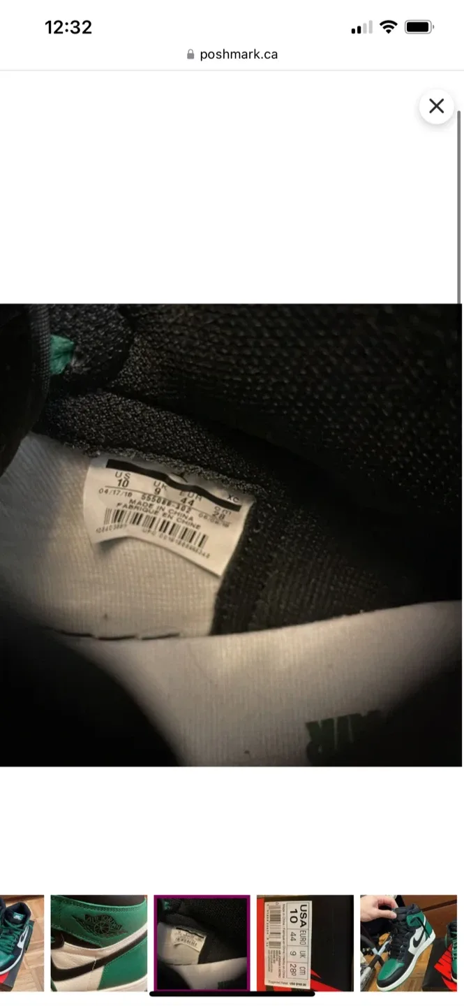 Nike Air Jordan 1 Retro High OG Green, Size 10 image indicator(3)