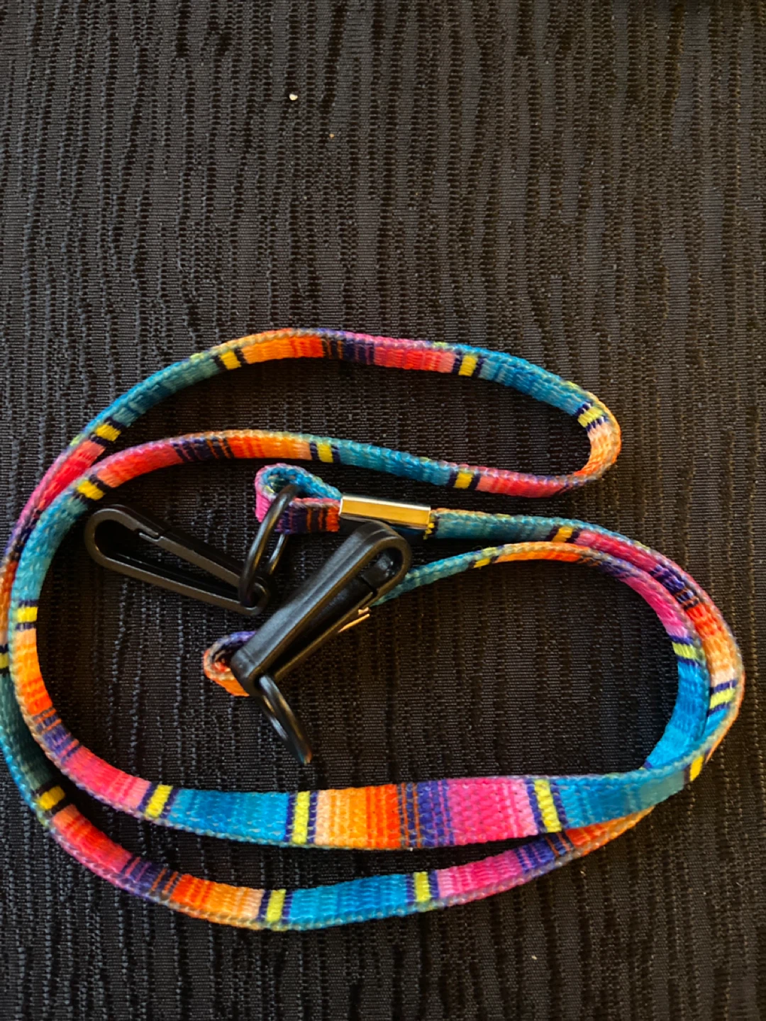 Colorful Striped Lanyard with Clip