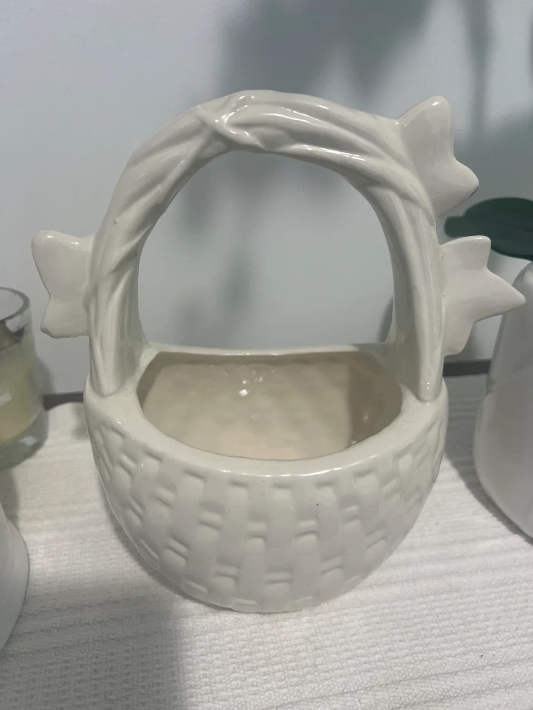 White Ceramic Basket