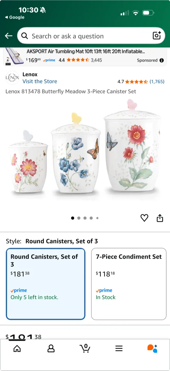 Lenox Butterfly Meadow 3-Piece Canister Set