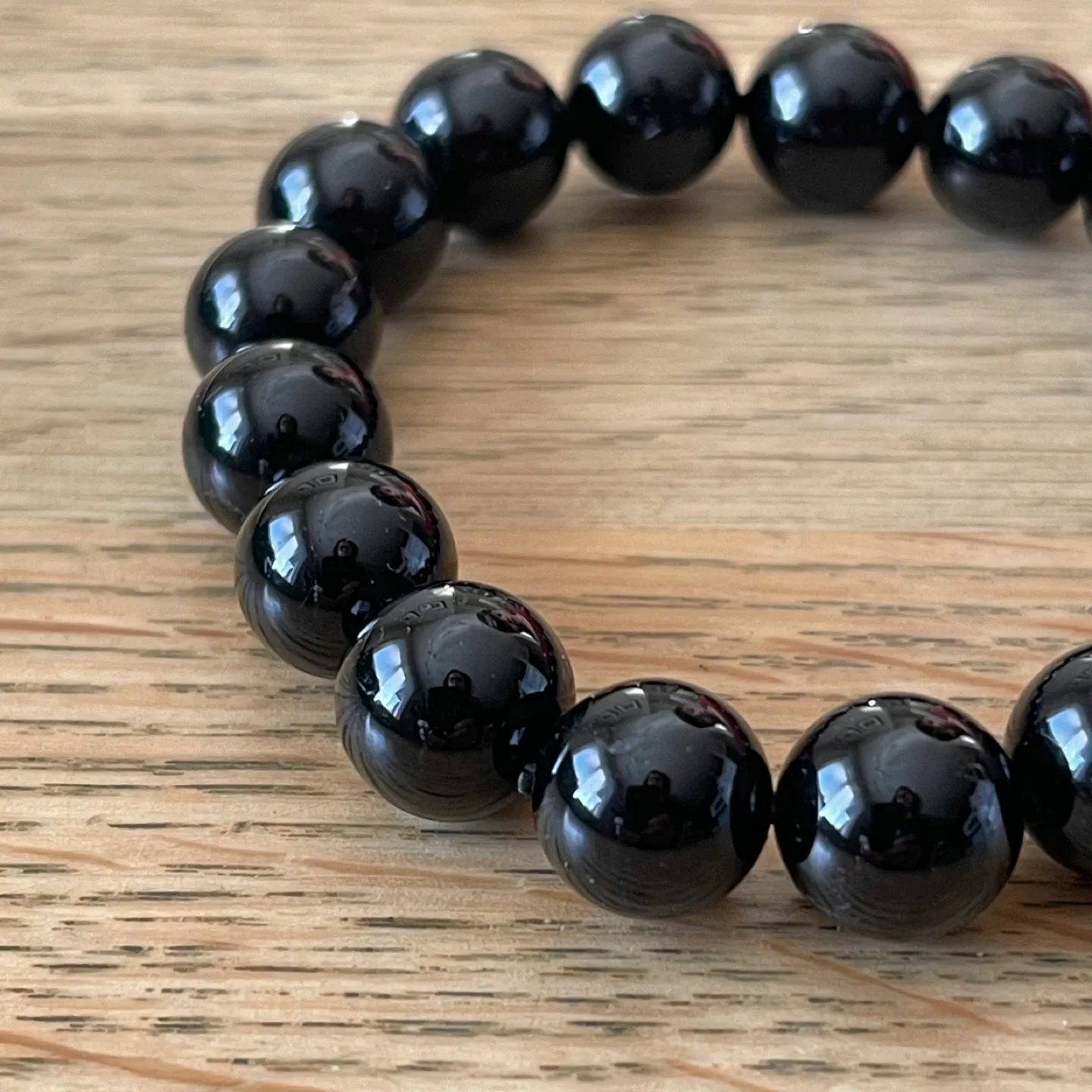 Large Black Tourmaline bracelet - Protection (12mm bead)
