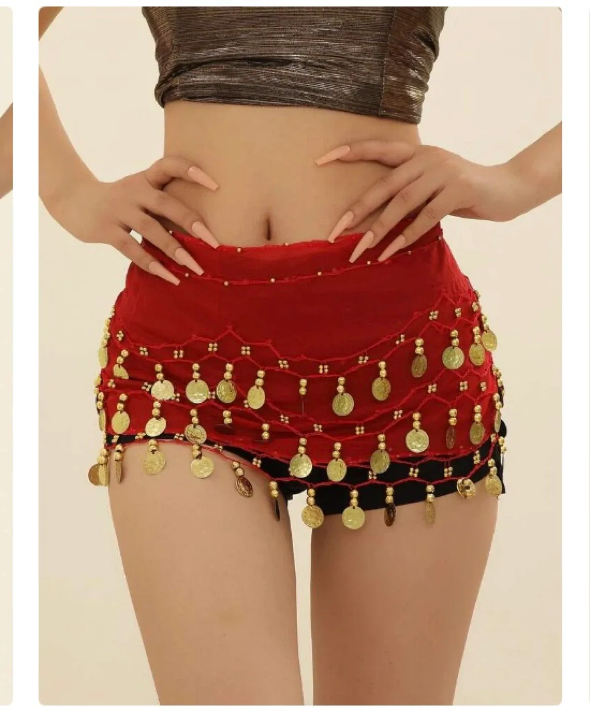 Belly Dance Hip Scarf with Coins image indicator(2)