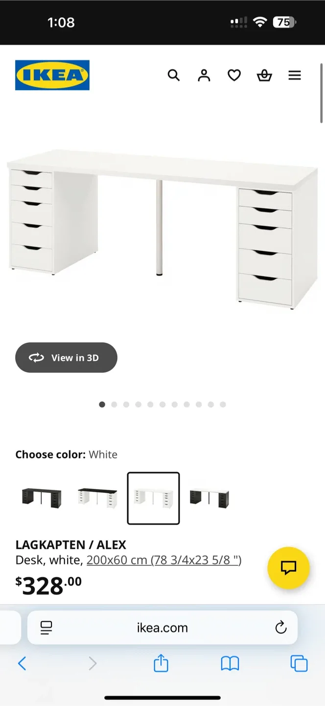 IKEA Lagkapten/Alex White Desk image indicator(2)