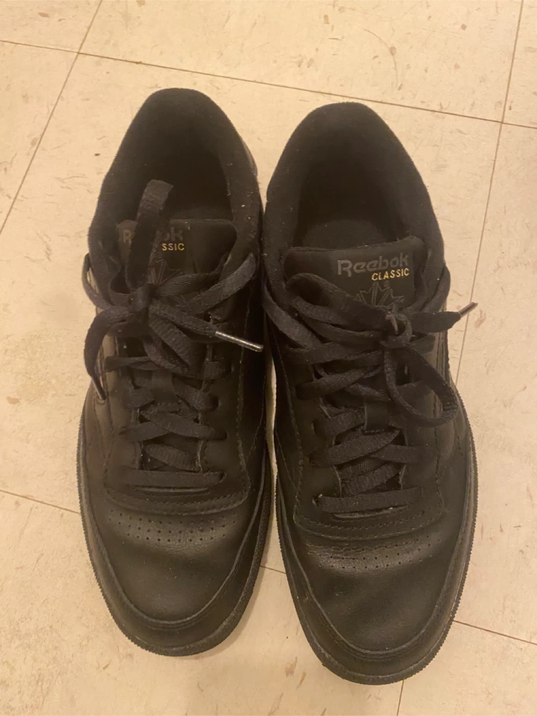 Reebok Classic Black Sneakers - Size 8