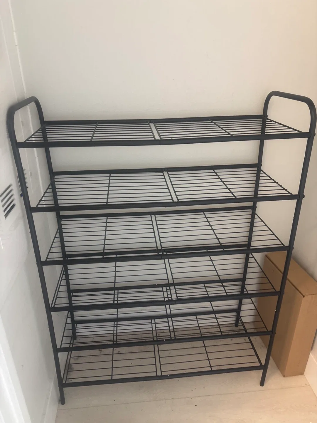 Black Metal 6-Tier Shoe Rack