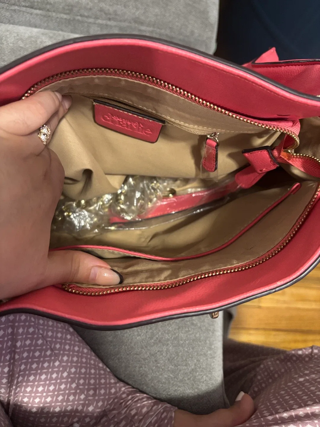 Charming Charlie Coral Handbag image indicator(3)