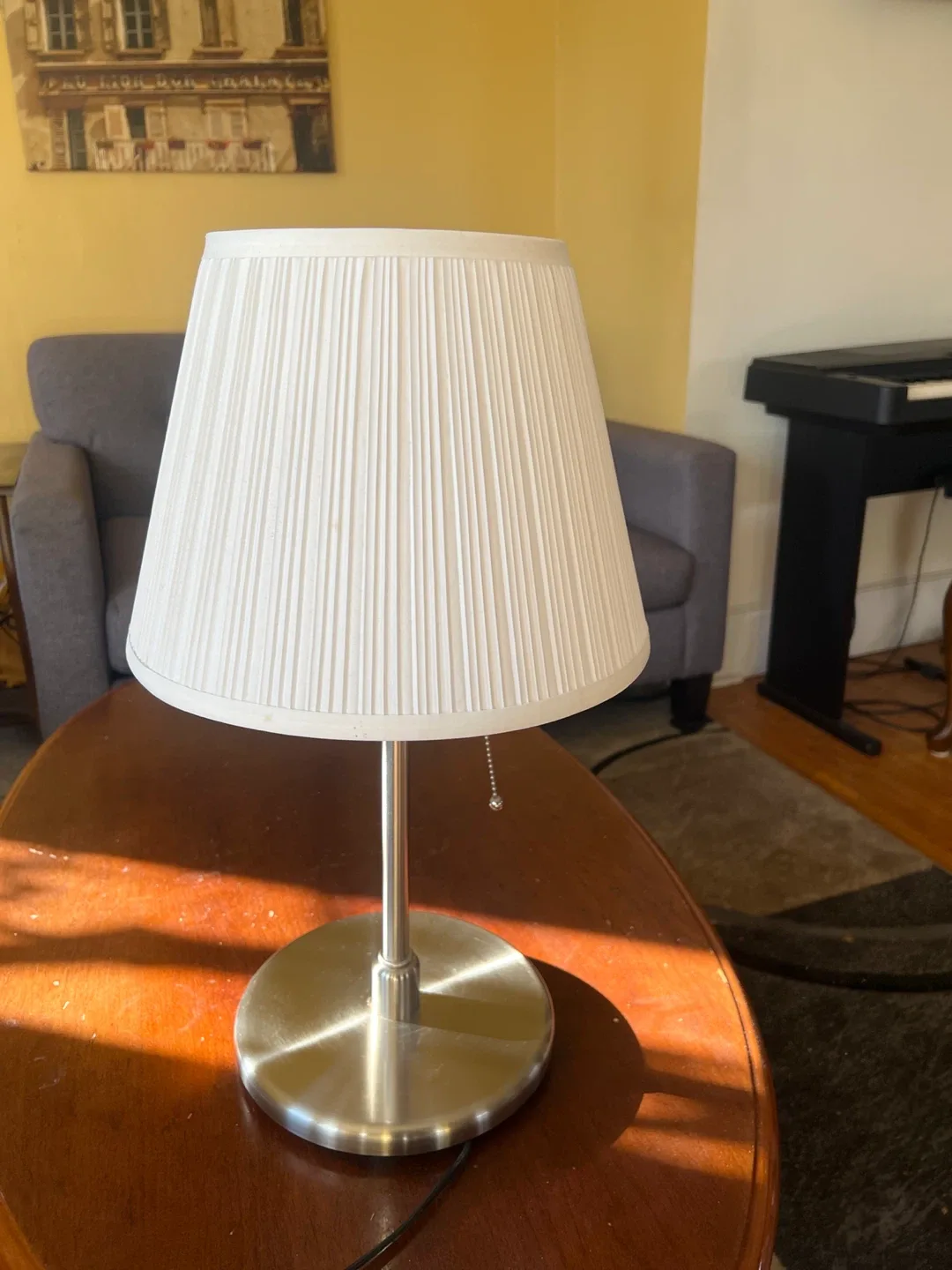 Table Lamp with White Pleated Shade image indicator(2)