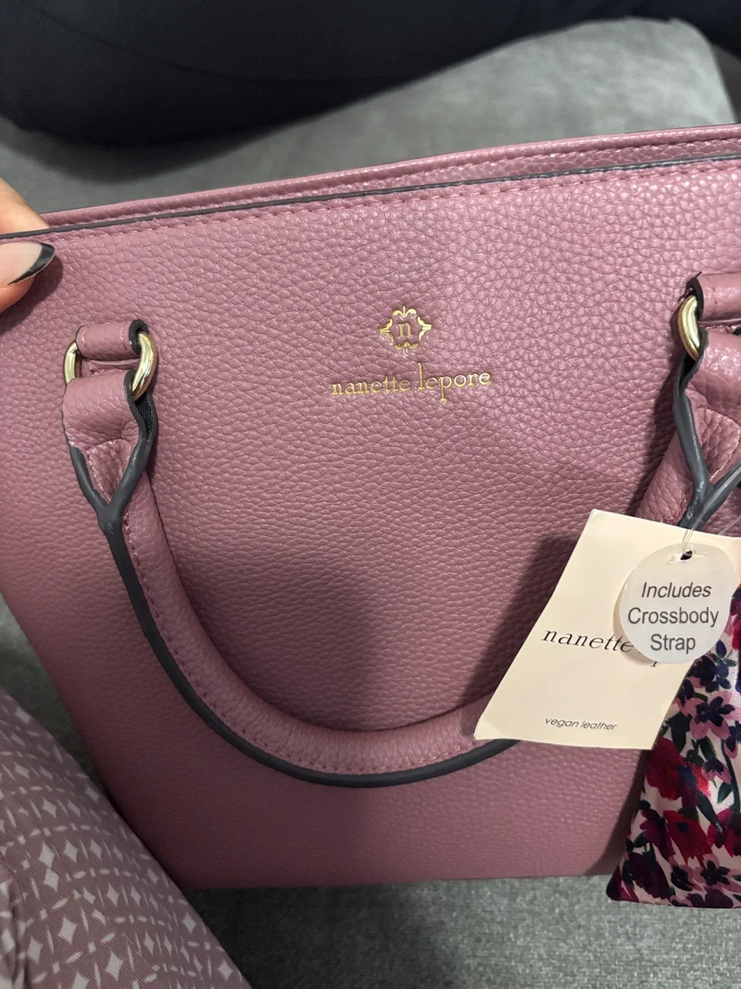 Nanette Lepore Mauve Vegan Leather Handbag image indicator(3)