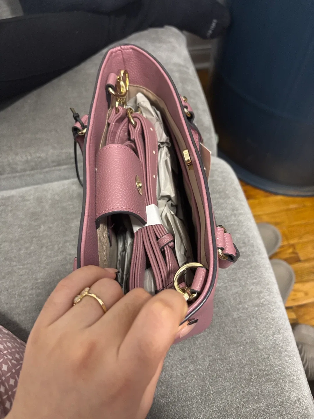 Nanette Lepore Mauve Vegan Leather Handbag image indicator(4)