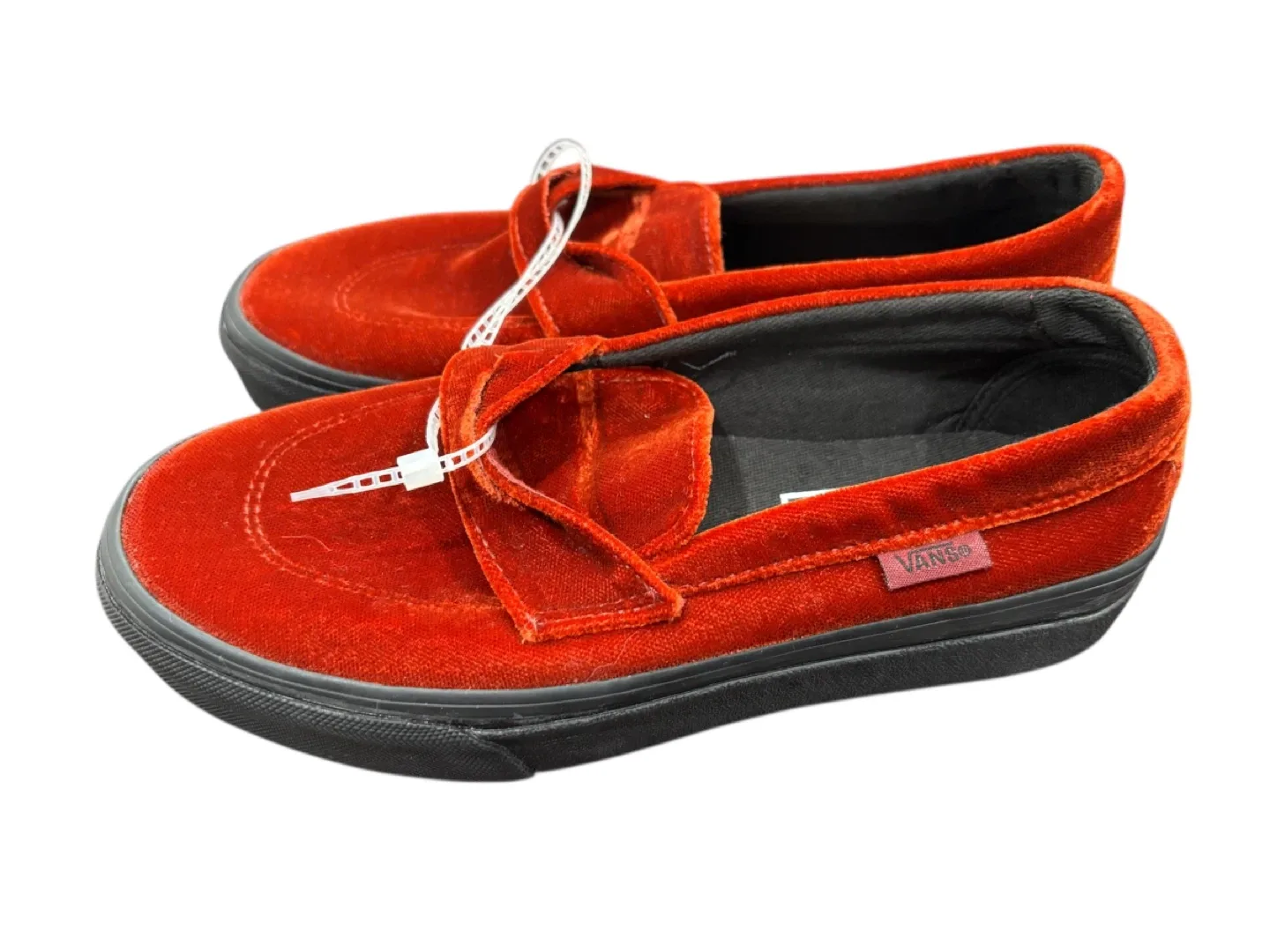 Vans Red Velvet Slip-On Shoes US Women's 5 image indicator(4)