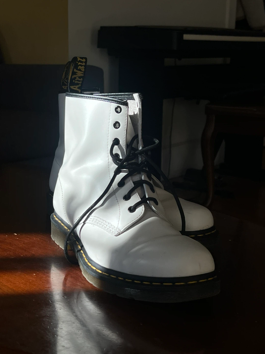 Dr. Martens 1460 White Smooth Leather Boots - US 12 - photo 2