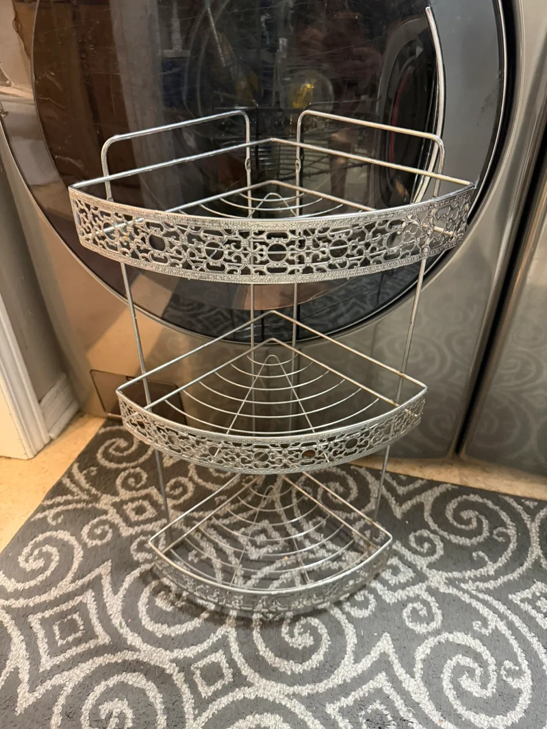 Silver Corner Shower Caddy - 3 Tier