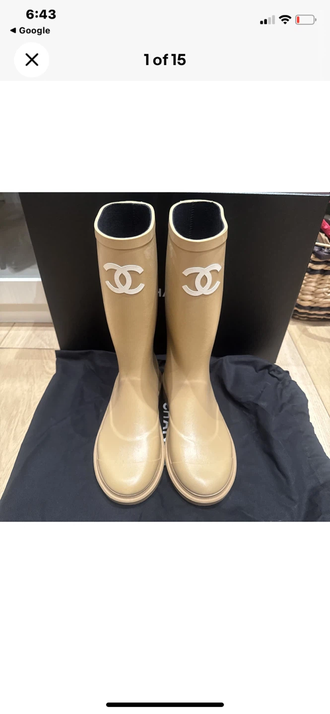 Chanel Rainboots size 39 fits 9-9.5