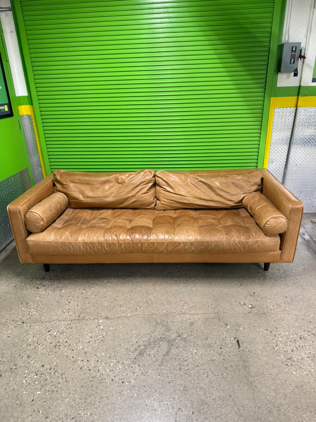 Leather Sofa - 88 inch - photo 2