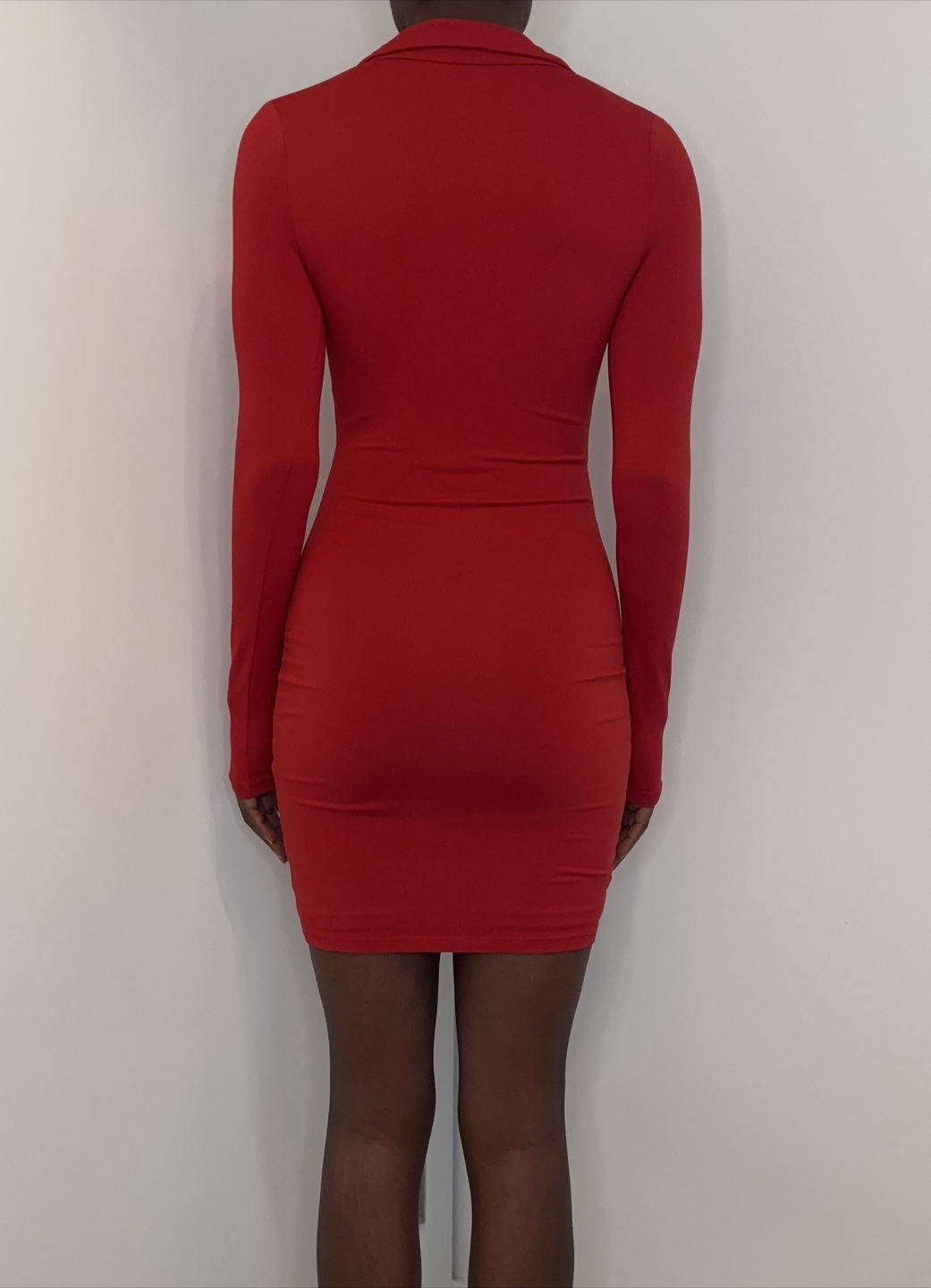 Aritzia BABATON Red Long Sleeve Bodycon Mini Dress Bodycon - photo 2