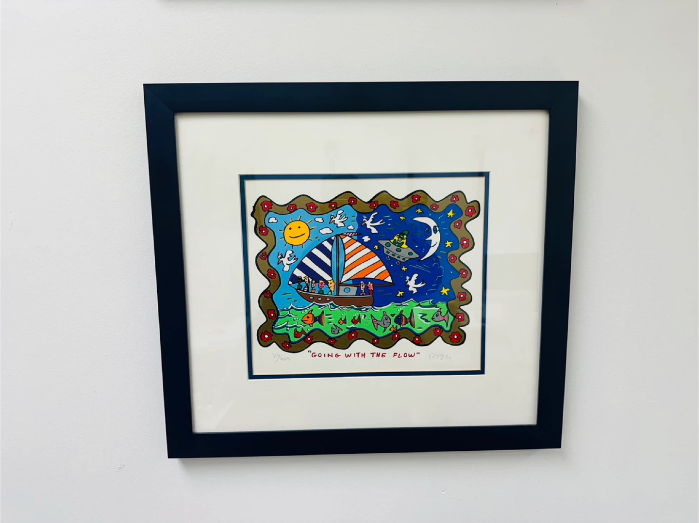 James Rizzi "Going With The Flow" Framed Art Print