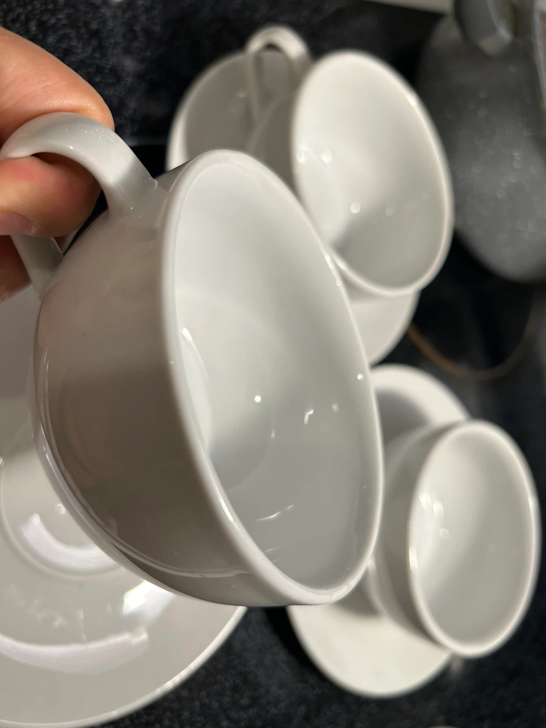 Beautiful white china Cups plate and soup bowls - photo 3