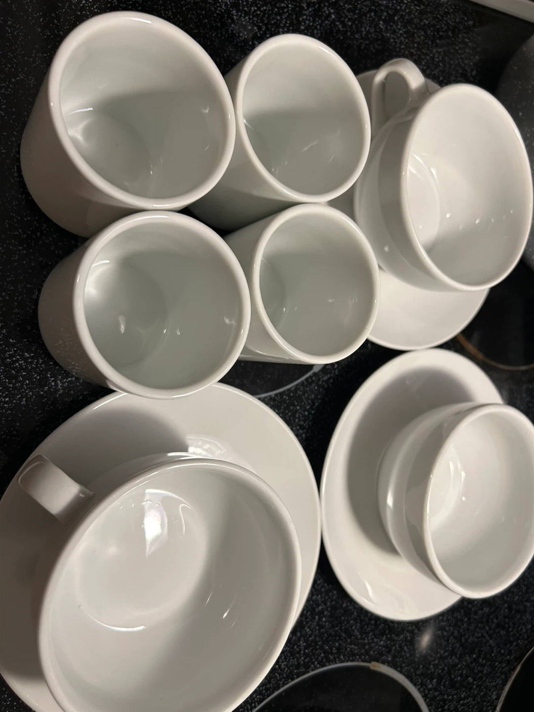 Beautiful white china Cups plate and soup bowls - photo 5