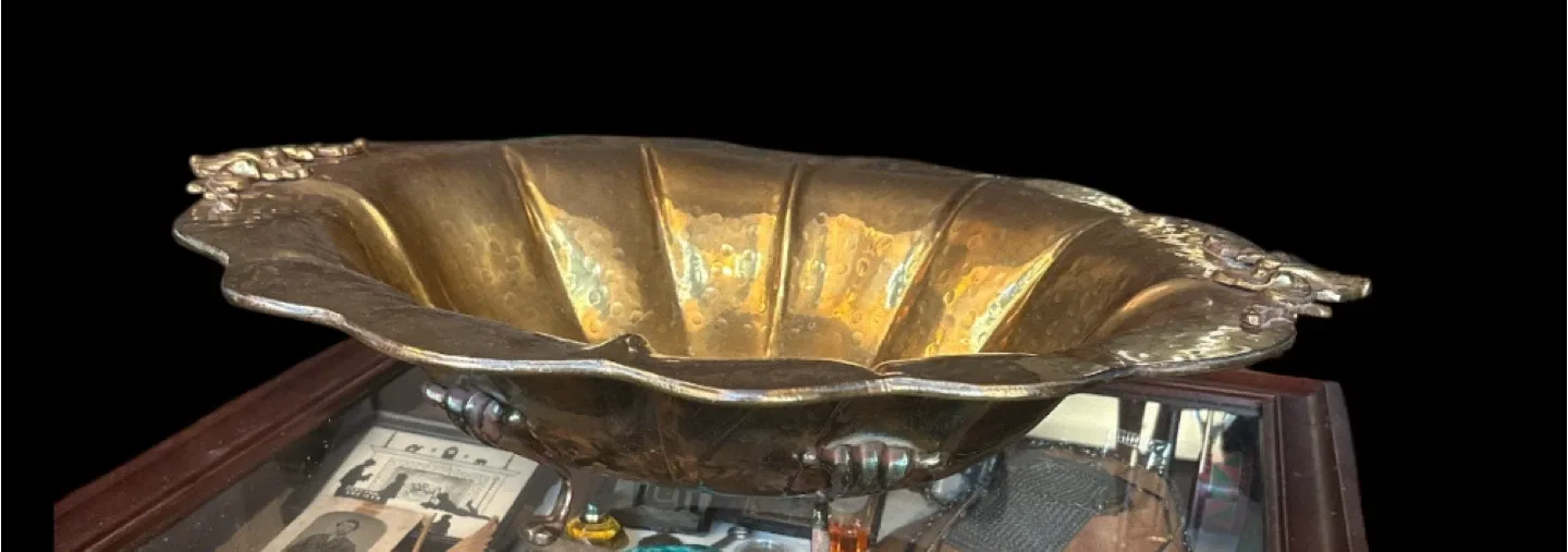 Ornate 19th Century Brass Bowl image indicator(2)