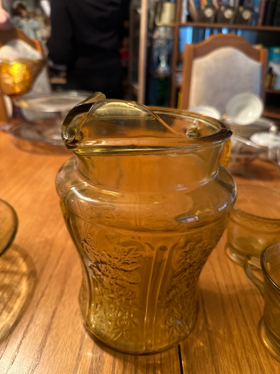 Vintage DEPRESSION GLASS Pitcher & Creamer Set - photo 5