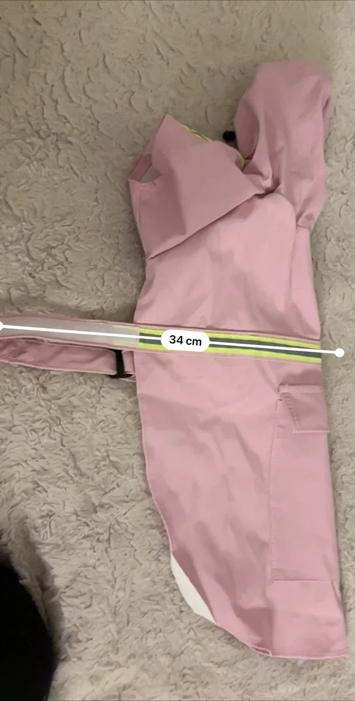 M -L Pink Dog Raincoat with Hood image indicator(2)