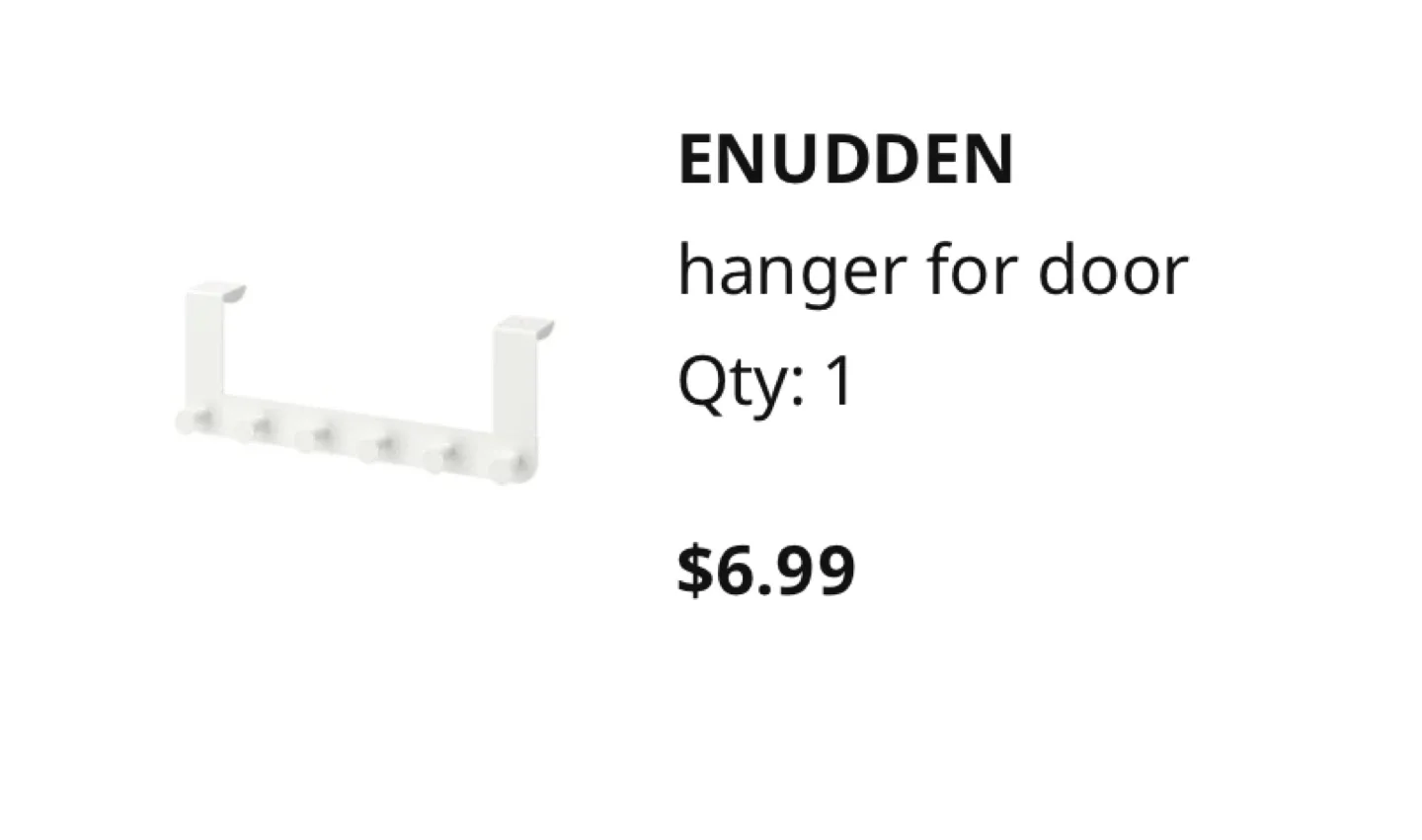 IKEA Hanger for Door - New