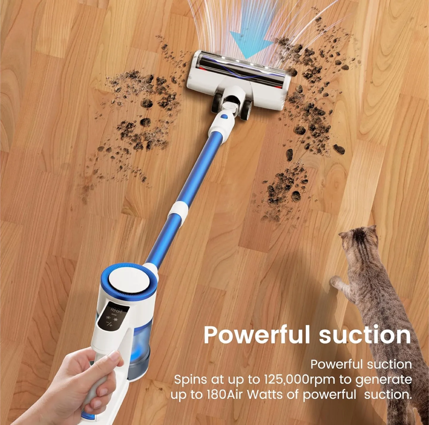 Brand New Cordless Stick Vacuum– Powerful & Lightweight (Blue) image indicator(5)