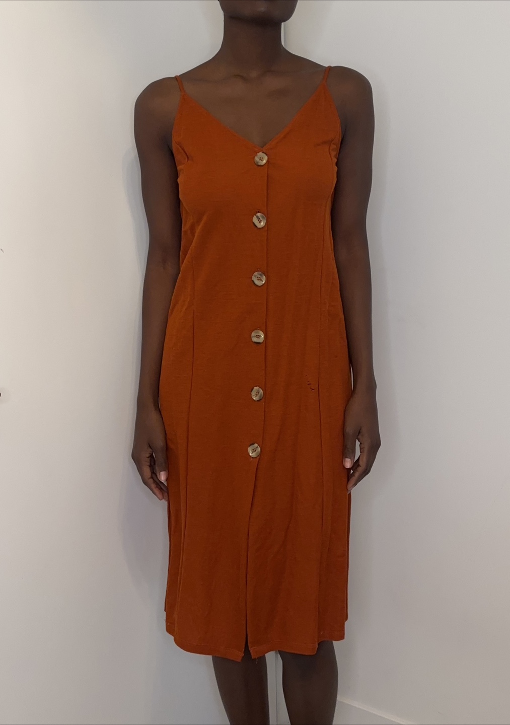 ZARA Reversible Slip Dress Midi Button Front V-Neck