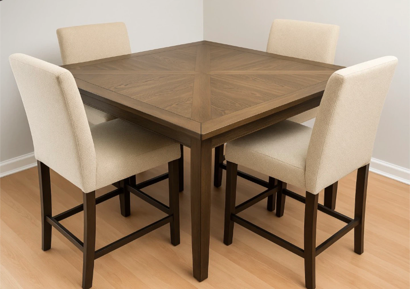Dining Table with 4 Chairs - Wood