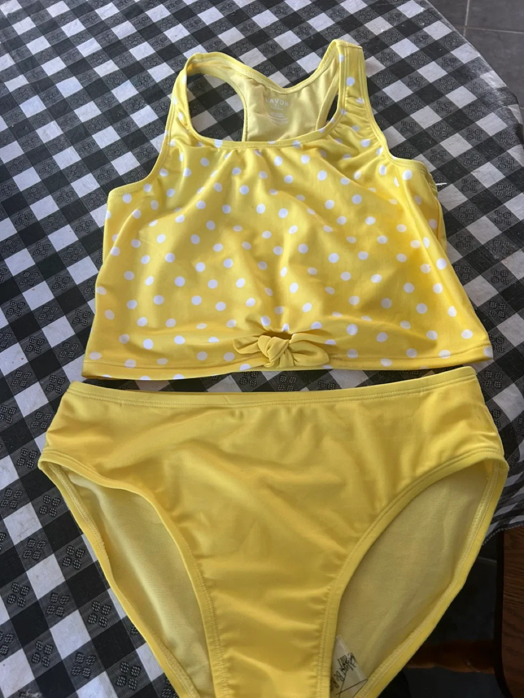 Layon Yellow Polka Dot Swimsuit - Size 8